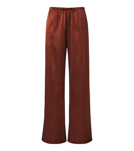 Satin wide-leg pants