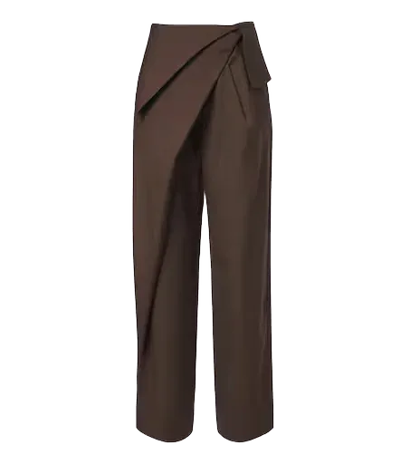Draped wool wide-leg pants