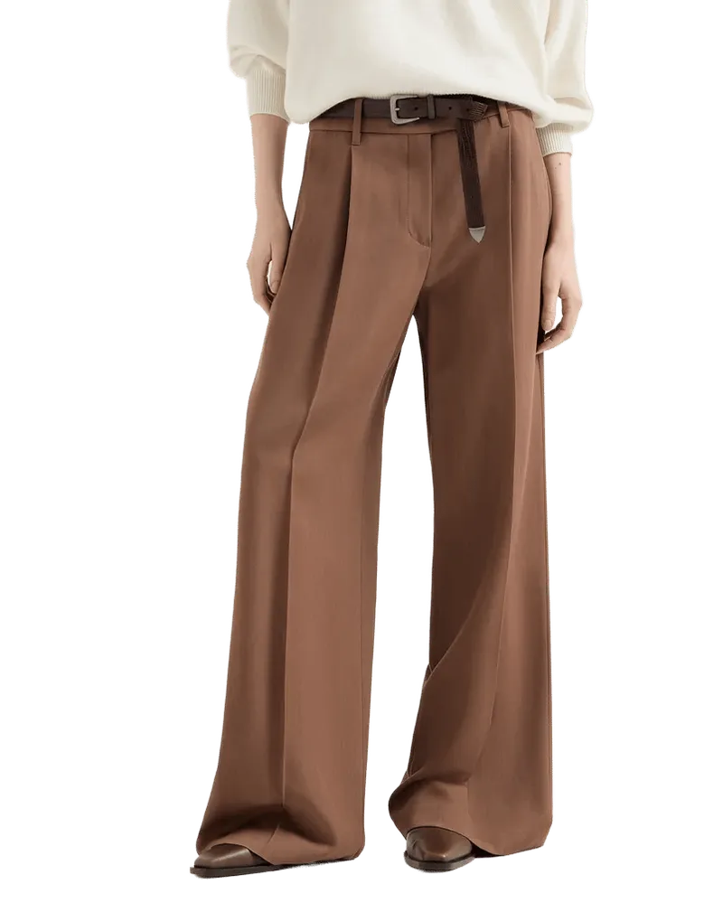 Virgin wool tricotine trousers