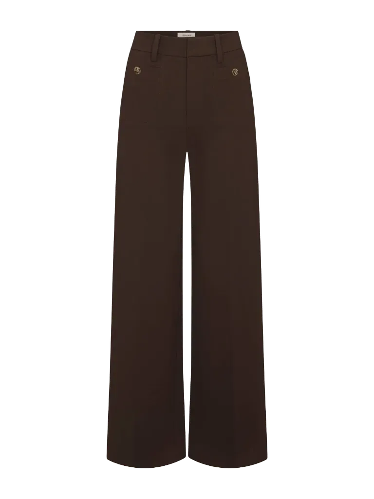 The Pixie Slim Palazzo Trouser Modernist Pocket -- Americano