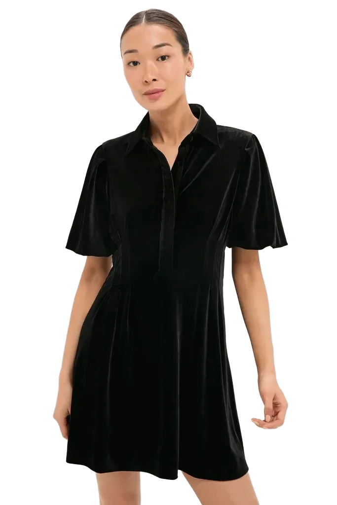 Black Velvet Mini Delaney Dress