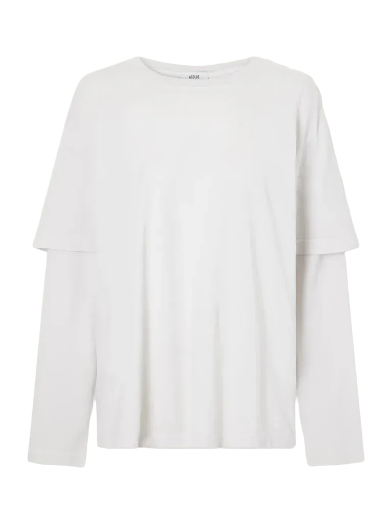 Lois layered cotton-jersey T-shirt