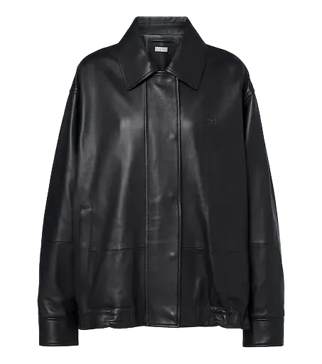 Oversized leather jacket
