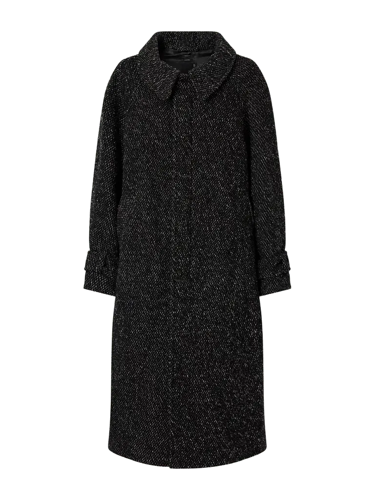 Jumbo wool-blend tweed coat