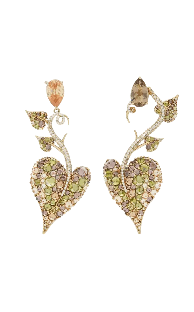 Autumn Heart 18k Yellow Gold Vermeil Multi-Stone Earrings