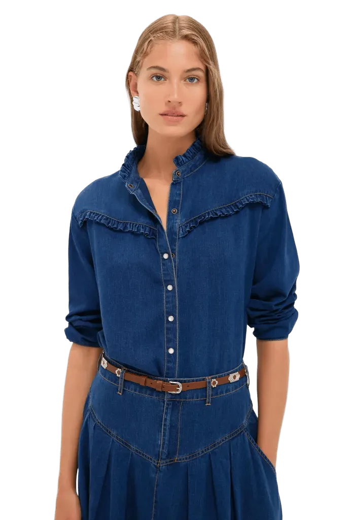 Denim Blue Pierce Button Down