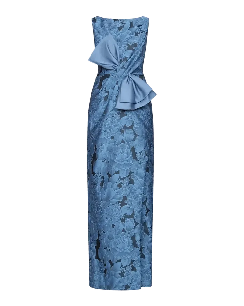 Holland Floral Jacquard Bow Column Gown