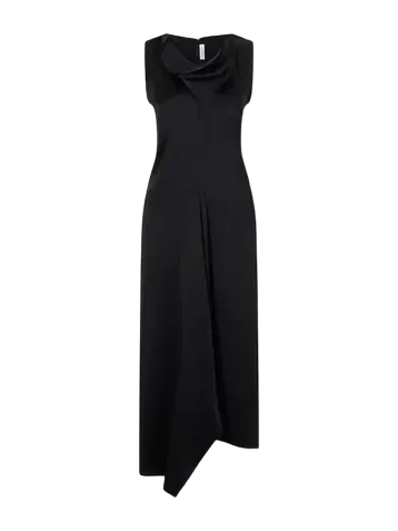 Draped satin midi dress