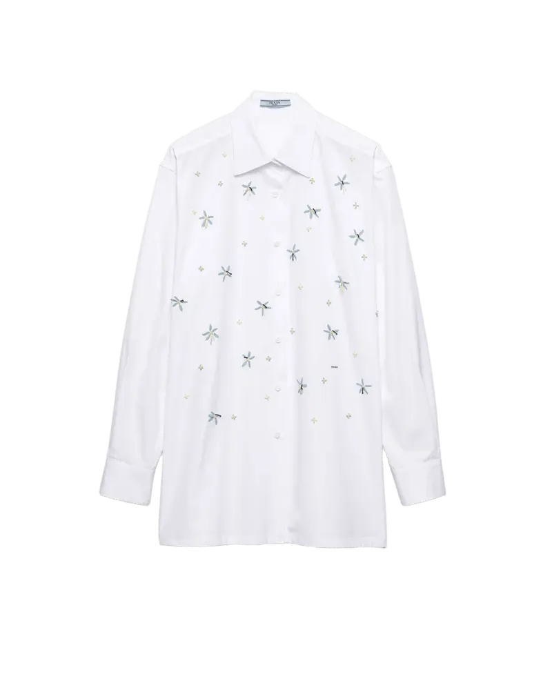 Embroidered poplin shirt