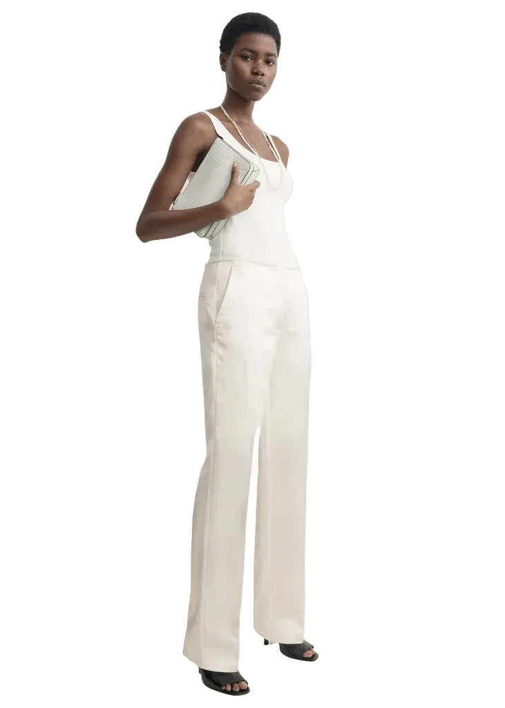 Easy raw edge trousers white