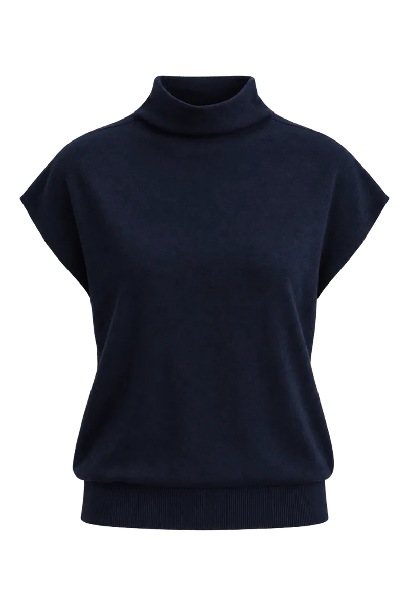 Women's Mock-Neck Cap-Sleeve Sweater