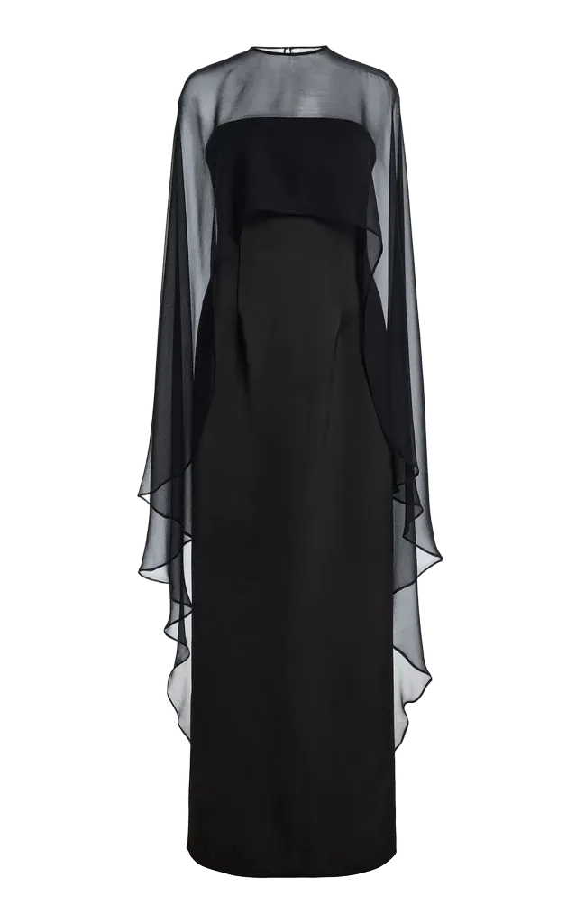 Fiora Cape Chiffon Gown
