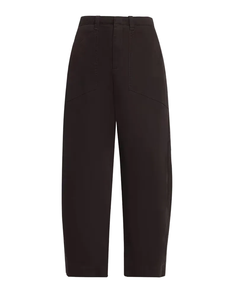 Vince Washed Cotton Twill Mid-Rise Utility Pants