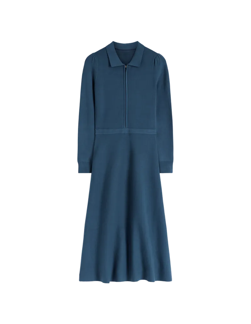 Fiona Zip Front Knitted Dress