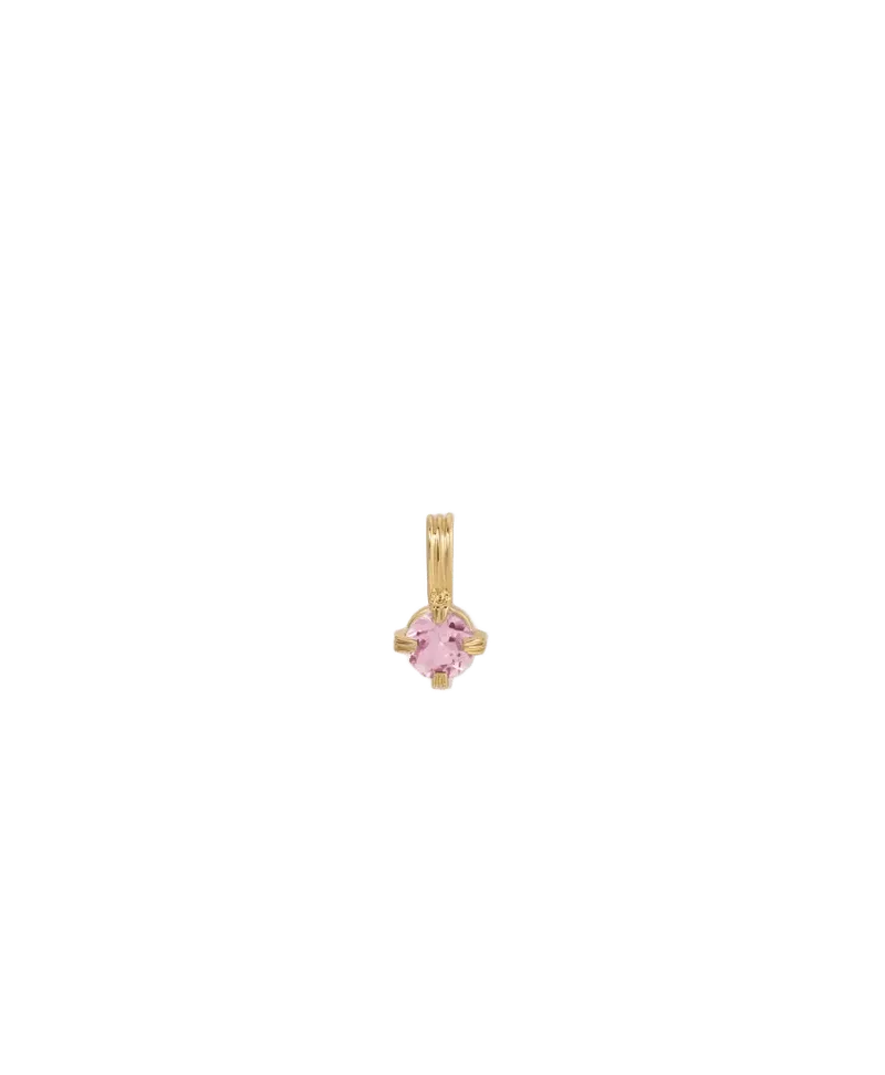 Groovy Solitaire Pink Sapphire Mini Charm
