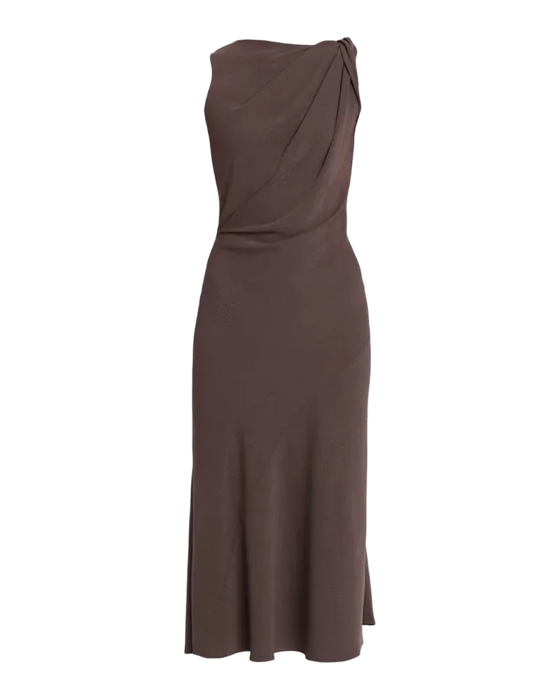 Twisted Shoulder Midi Dress