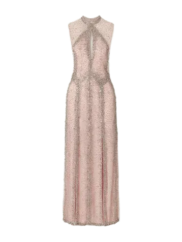 Serena crystal-embroidered tulle gown