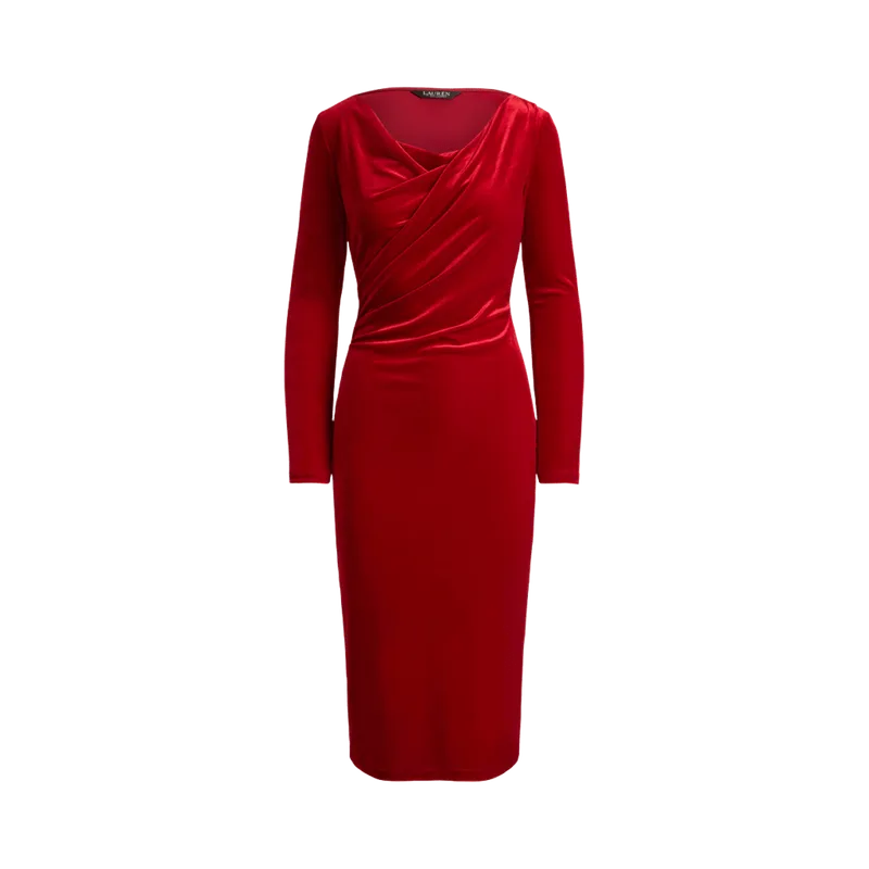 Long-Sleeve Velvet Dress