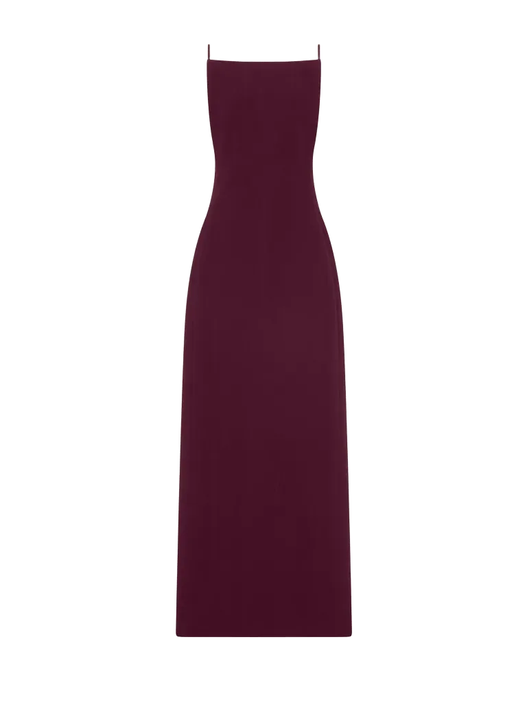 Lorena Dress in Deep Plum