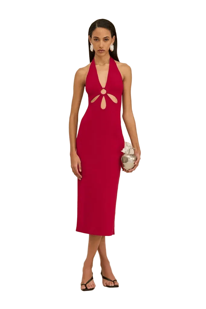 VINNA KNIT DRESS - MERLOT