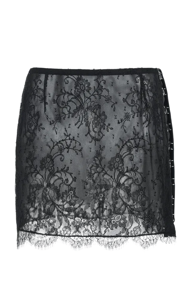 Hook & Eye Chantilly Lace Mini Skirt