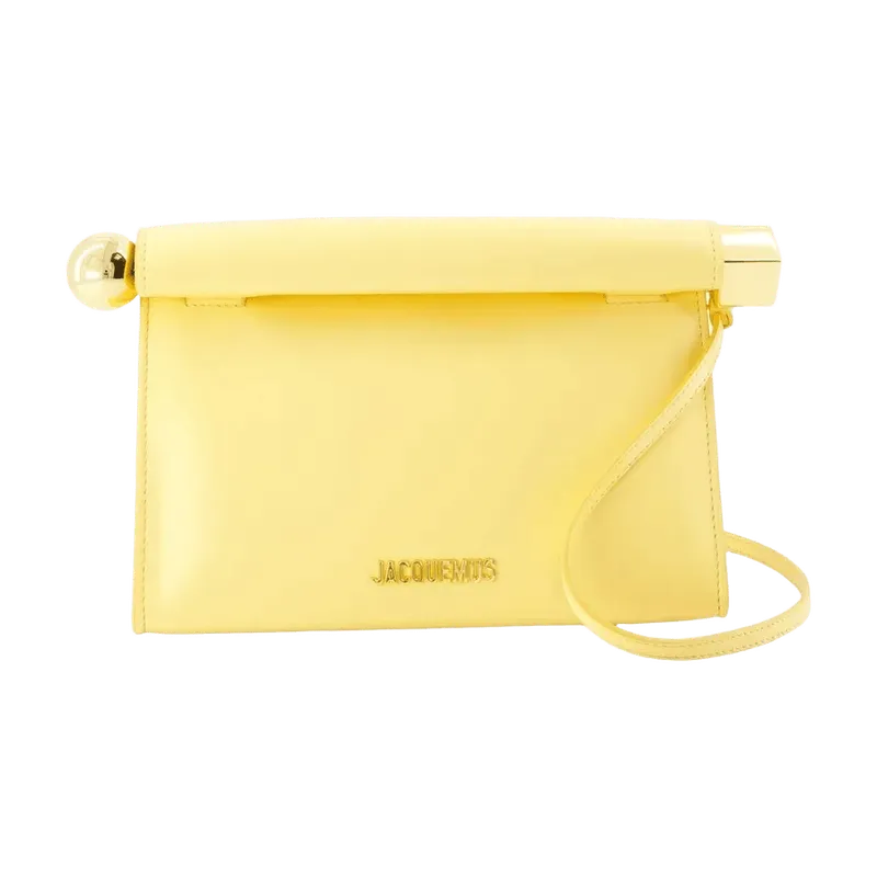 Jacquemus Le Sac Rond Carré Shoulder Bag — Yellow