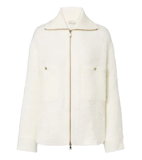 Bouclé zip-up jacket
