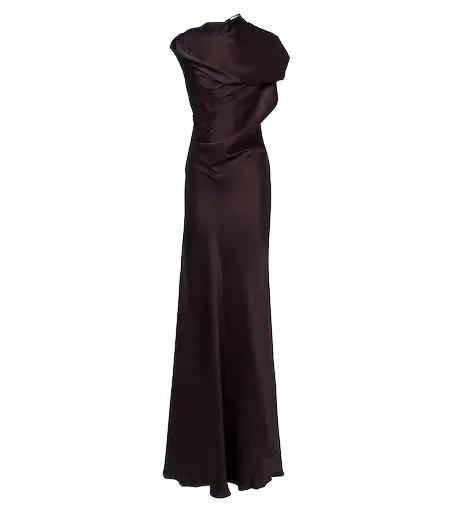 Saige gathered satin gown