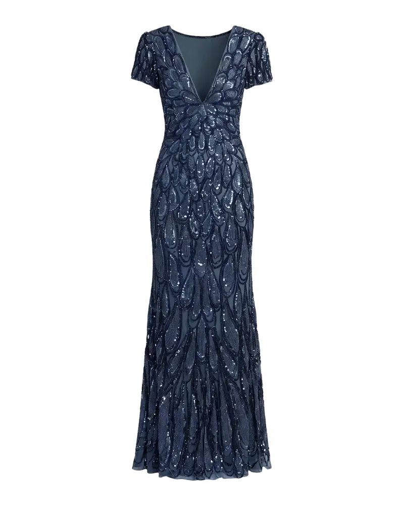 Sequin & Bead-Embellished Jersey Gown