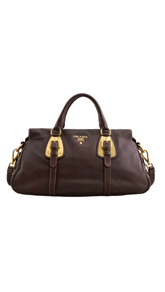 Prada Calfskin Convertible Buckle Handbag