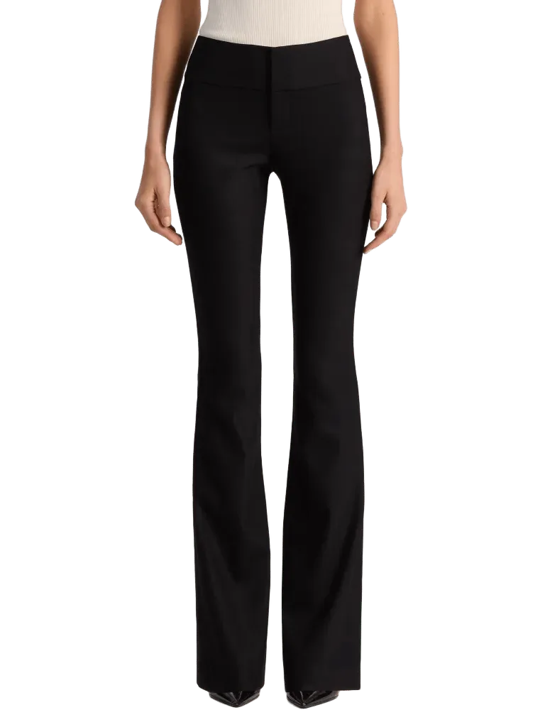 OLIVIA WOOL BOOTCUT PANT - BLACK