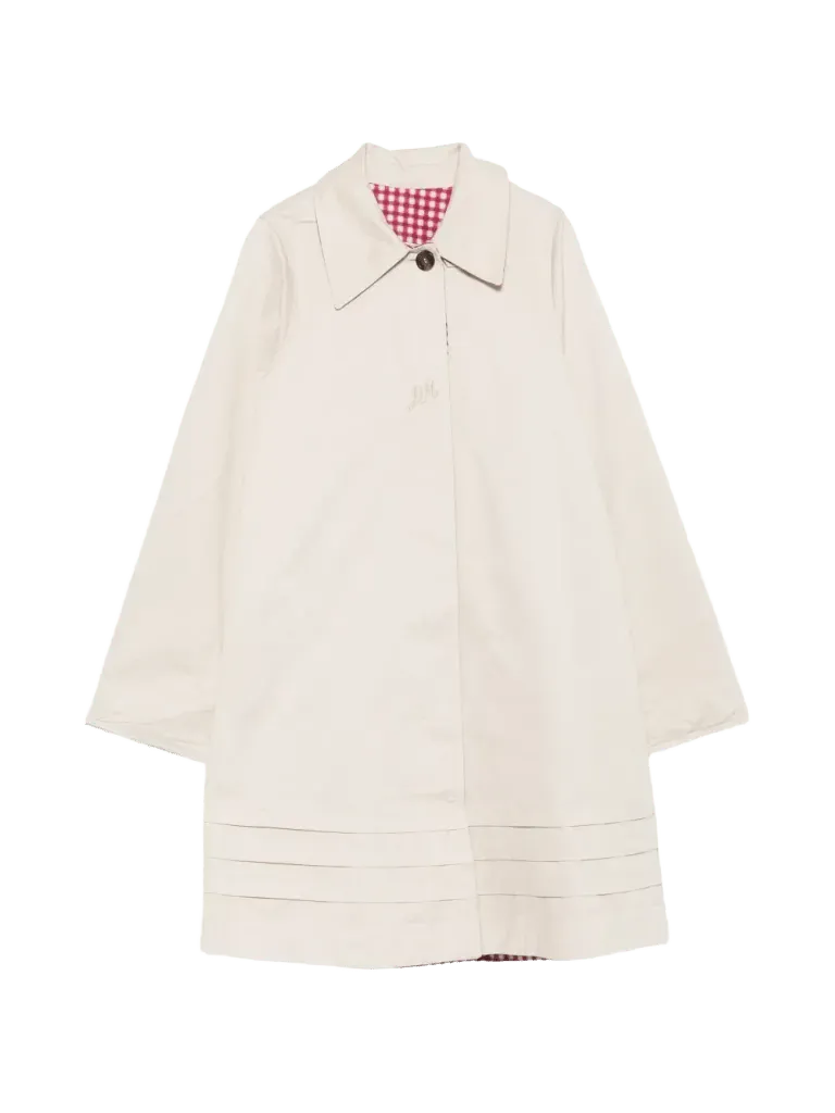 Mercedes bow-detail reversible trench coat