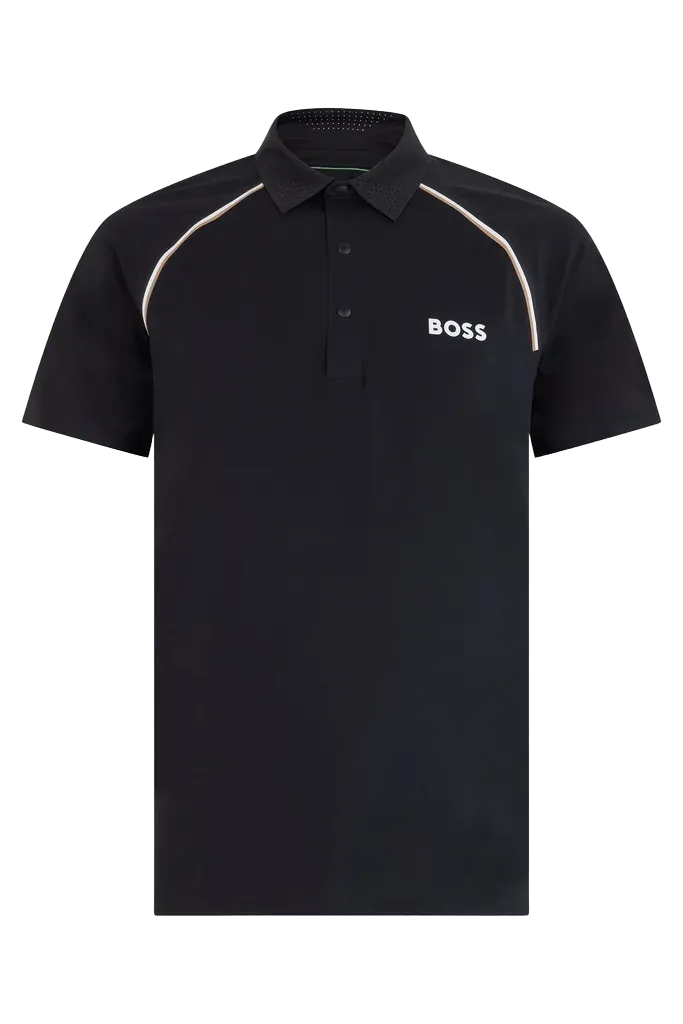 Hugo Boss Technical Fabric Polo Shirt — Black