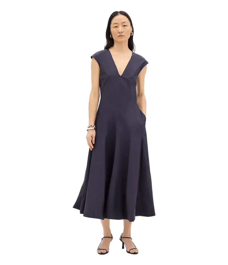 V Neck Day Dress | Midnight