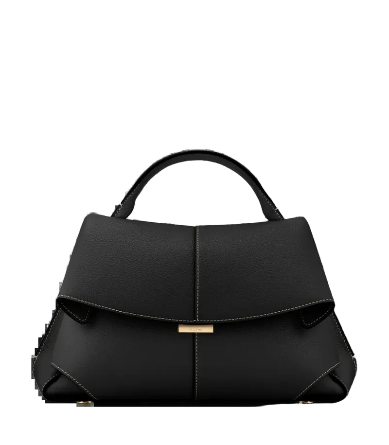 Mokki - Textured Black with Ecru Stitching