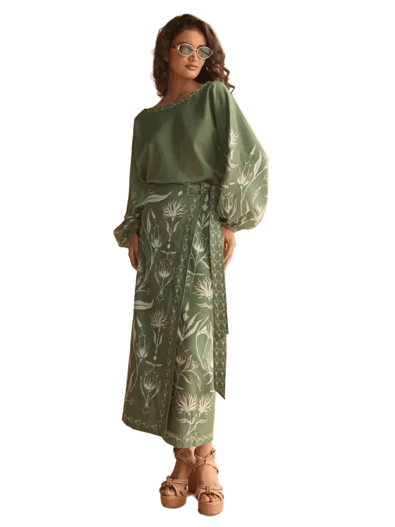 Sammi Skirt in Luciana Artichoke