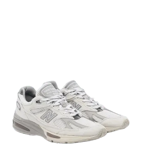 Made in UK 991V1 leather-trimmed sneakers