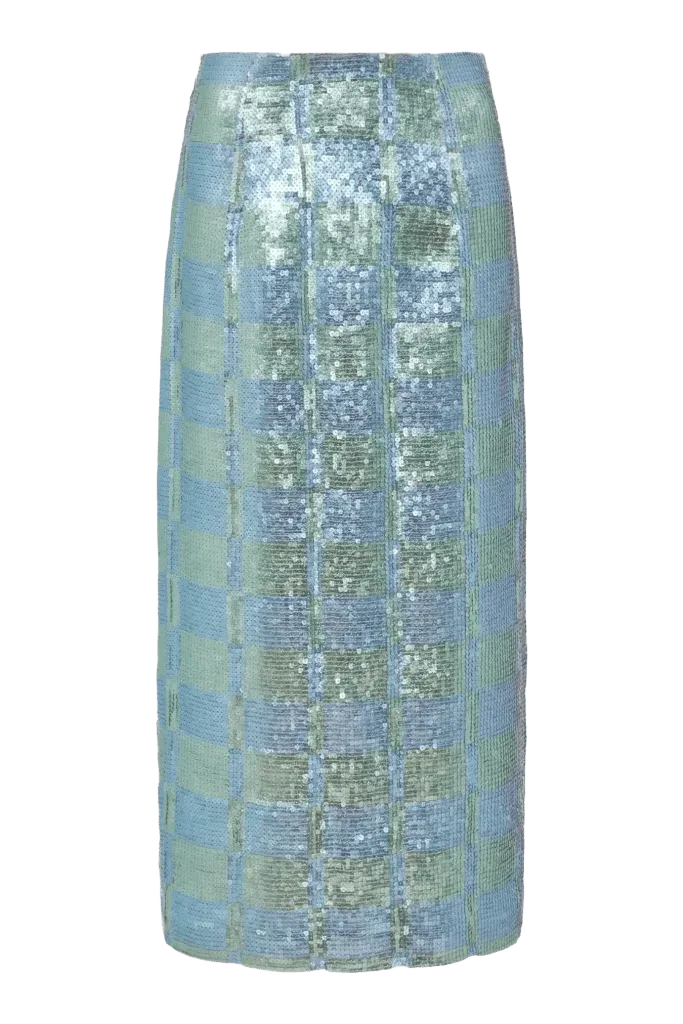 Lucida Gingham Sequin Skirt