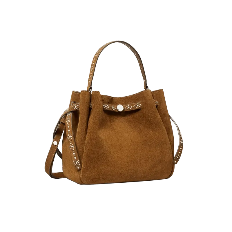 Romy Studded Suede Bucket Bag