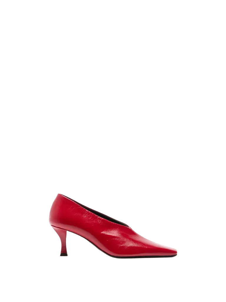 Trap Pumps in Slick Calf - Cherry