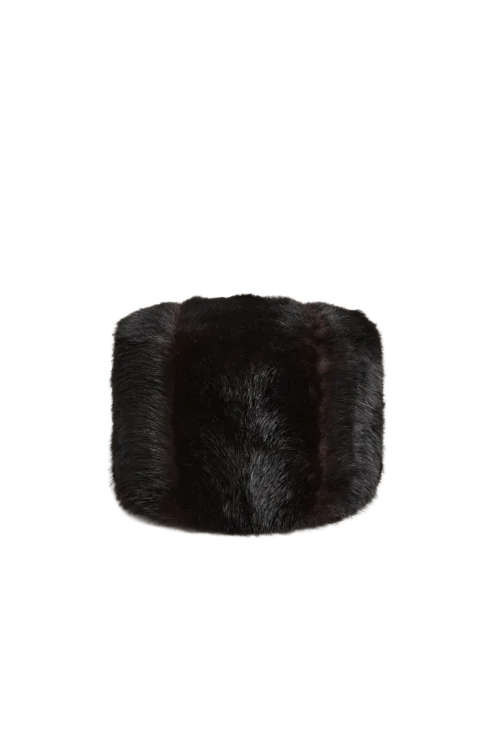 Brown Faux Fur Pillbox Hat