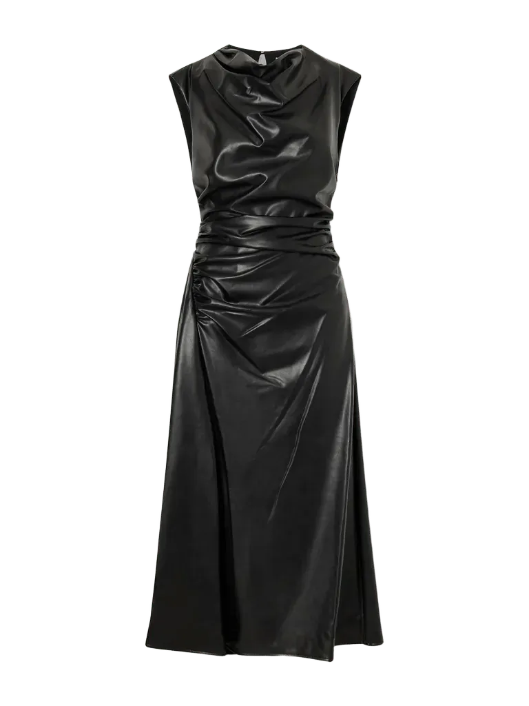 Burke draped glossed midi dress