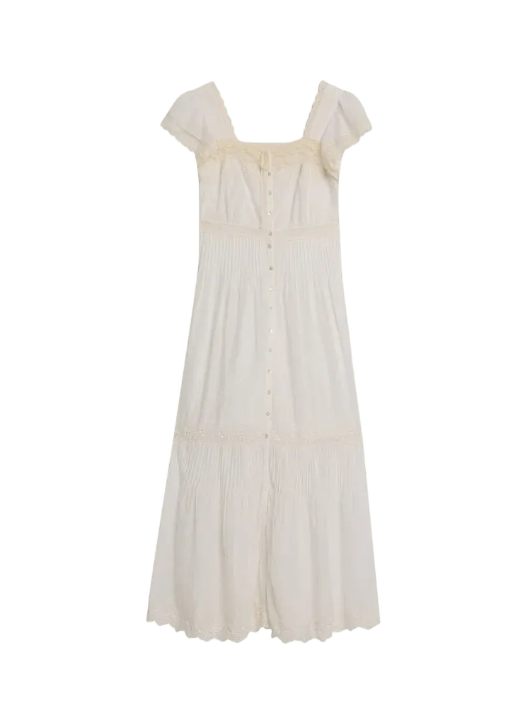 LoveShackFancy Georgine Eyelet Embroidered Maxi Dress