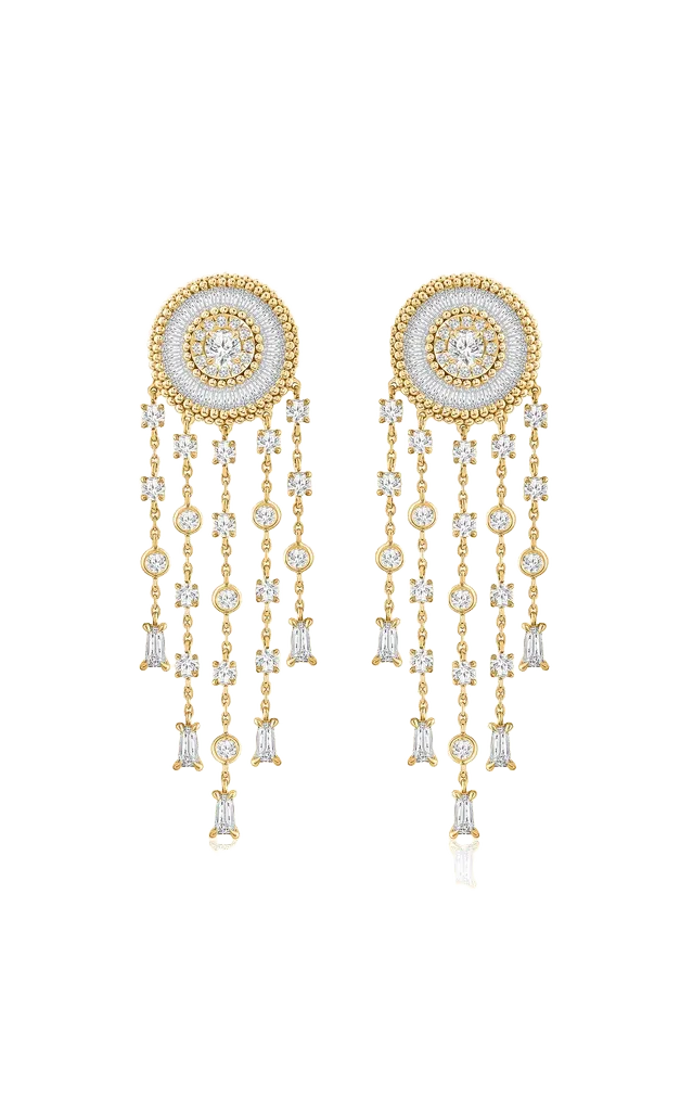 Dreamcatcher 18K Yellow Gold Diamond Earrings