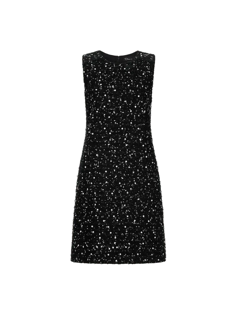 Sequin Ribbon Tweed Dress