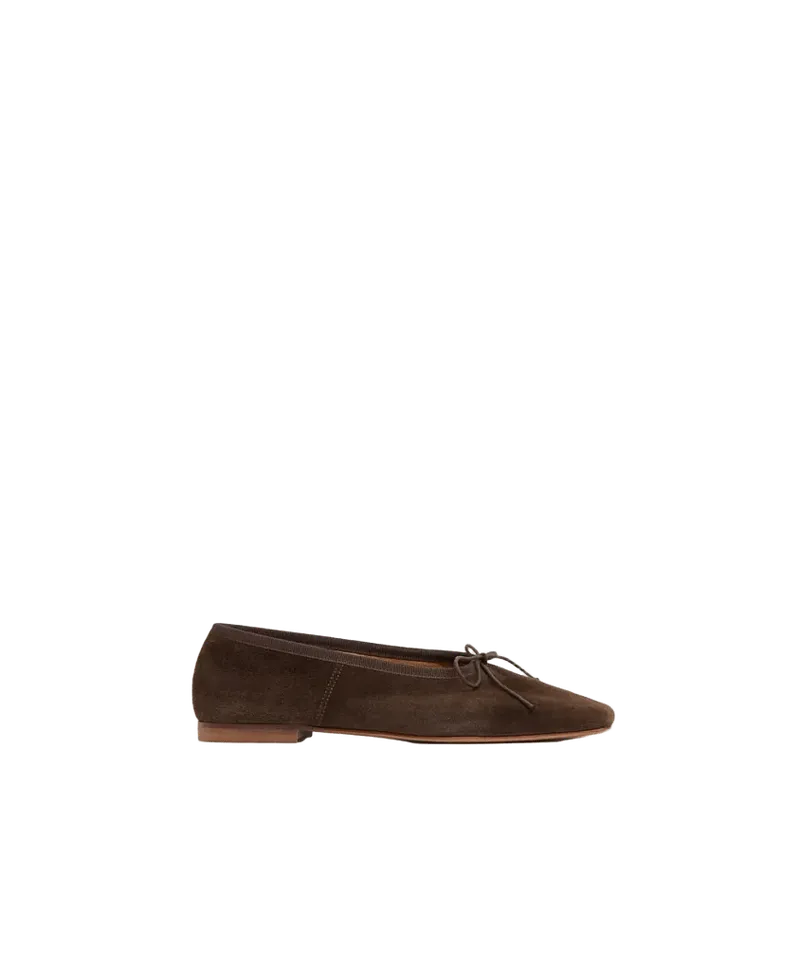 Square Toe Ballerina in Espresso