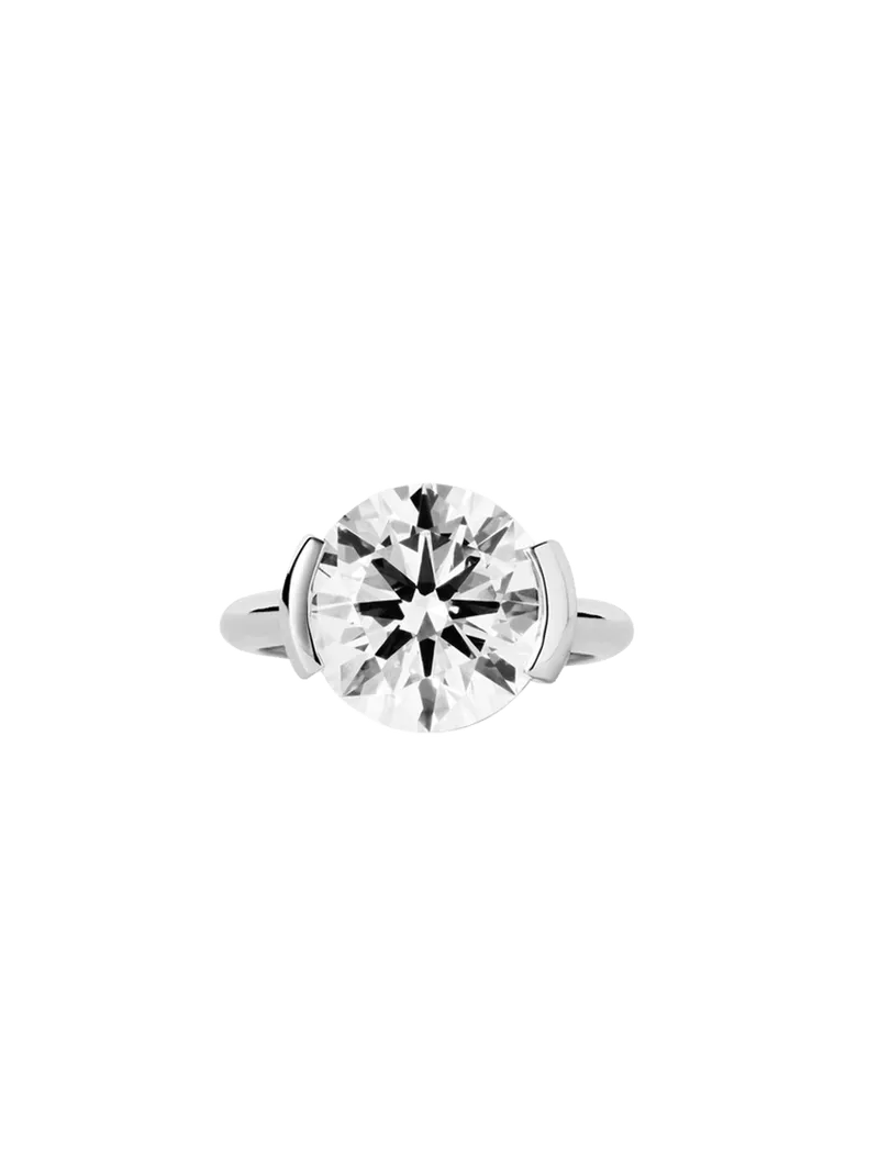 14K INES ROUND-CUT RING IN LAB DIAMOND, 14K WHITE GOLD