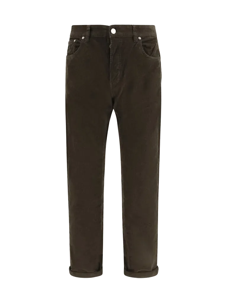 Pt Torino Corduroy Cotton Trousers — Brown