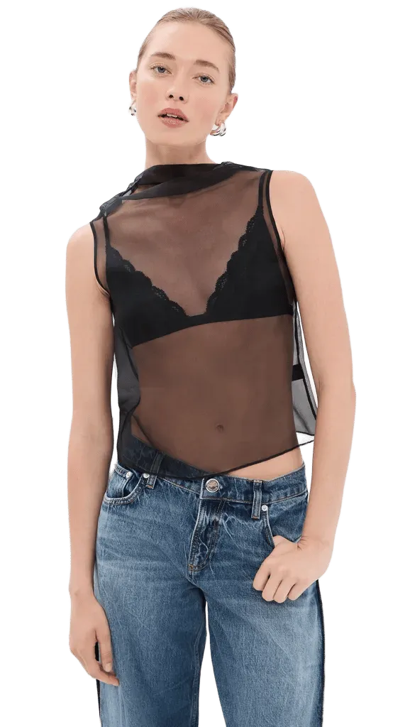 Silk Tank with Back Drape