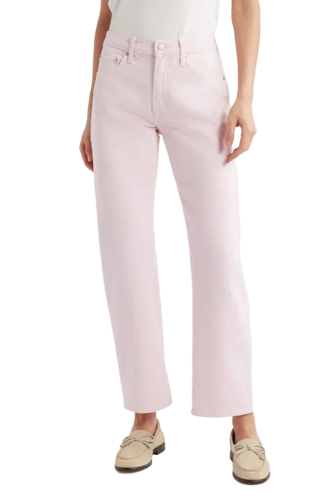 Lexi Mid Rise Bowed Straight Leg Jeans